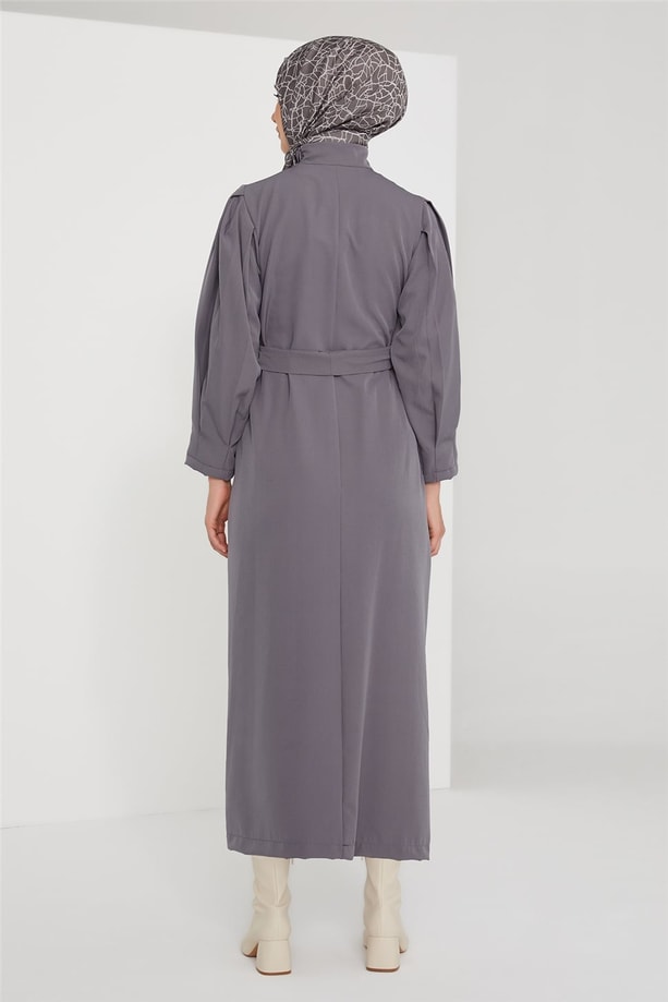 Armine Kol Detaylı Elbise 21KD3102 Gri