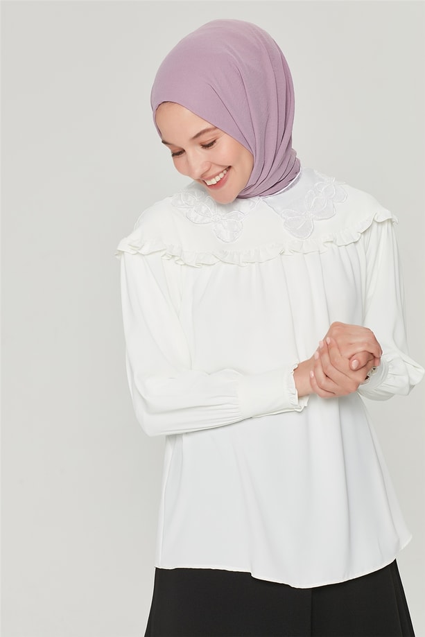 Armine Bluz 21Y3949 Kırık Beyaz