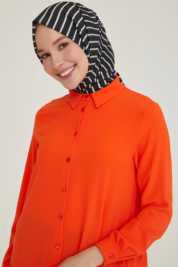 Armine Etek ucu Fırfırlı Gömlek 21Y3973 Mandarin