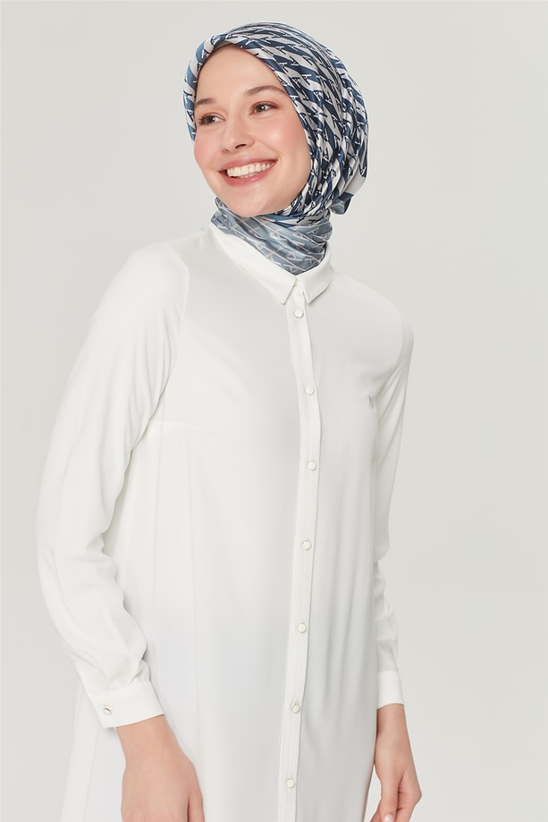 Armine Uzun Kollu Armine Logolu Tunik 21YH411 Ekru