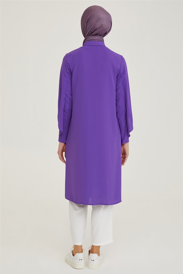 Armine Kol Volan Detaylı Tunik 21Y4360 Mor