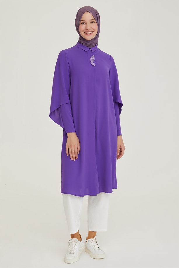 Armine Kol Volan Detaylı Tunik 21Y4360 Mor