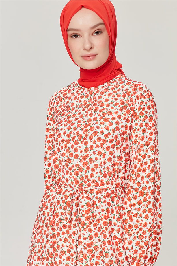 Armine Çieçk Desenli Tunik 21Y4364 Ekru