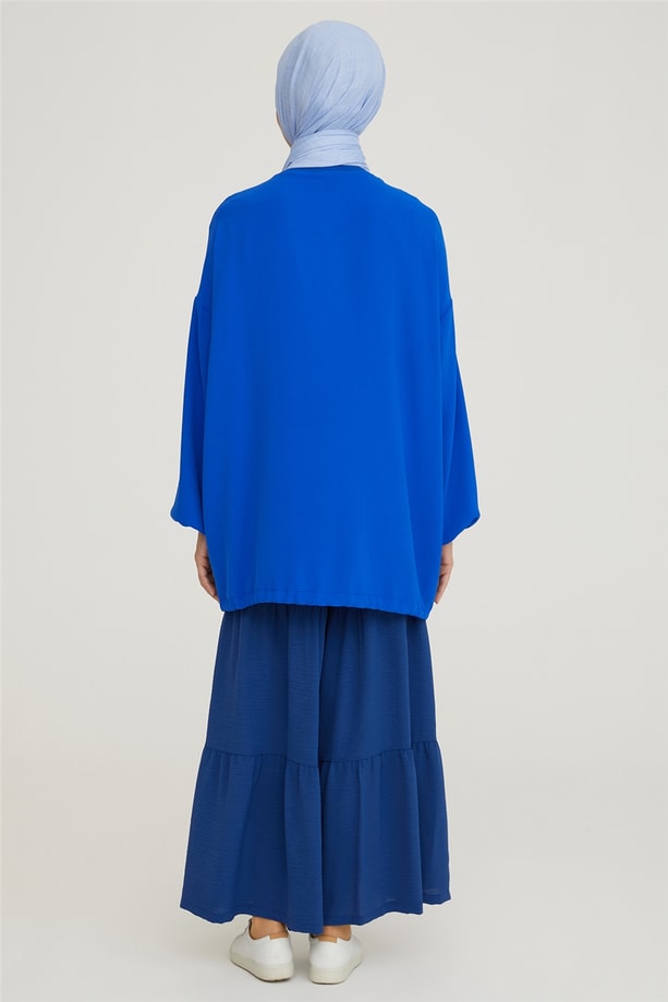 Armine Yakası Ribanalı Tunik 21Y4410 Saks