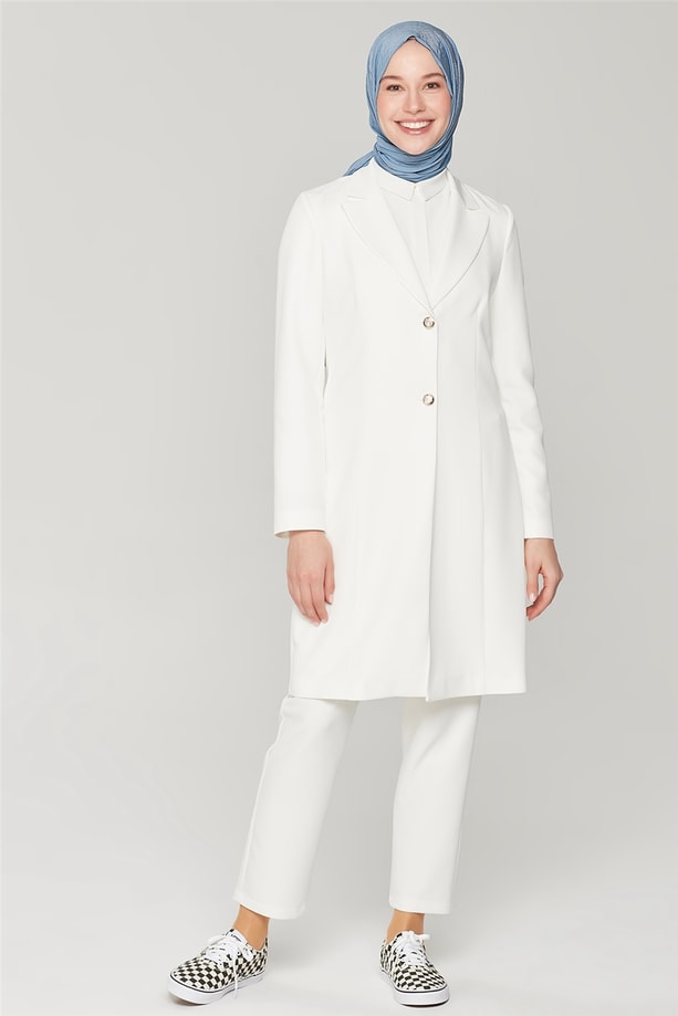 Armine Uzun Ceketli Blazer Takım 21Y6262 Ekru