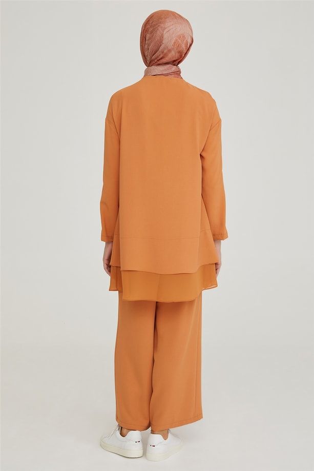 Armine Zincir Detaylı Şifonlu Takım 21Y6267 Camel