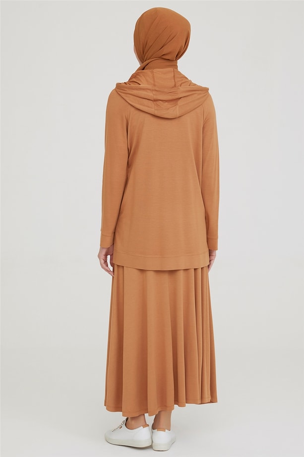 Armine Kapşonlu Reglan Kollu Etekli Takım 21Y6286 Bisküvi