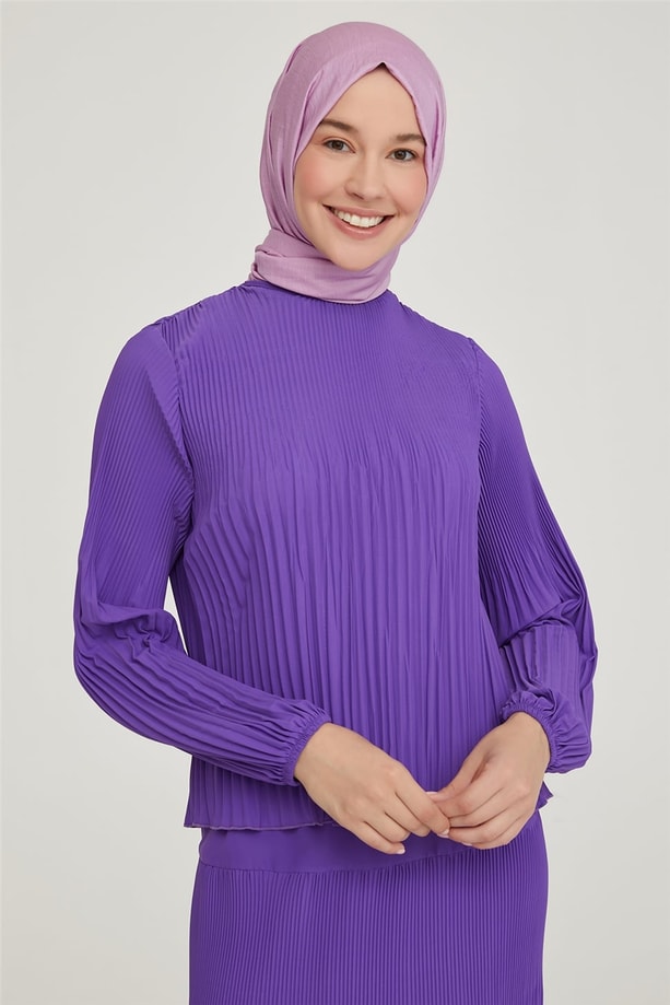 Armine Pliseli Etek Takım 21Y6309 Mor