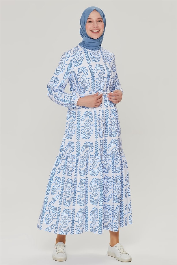 Armine Elbise 21YD8304 Mavi