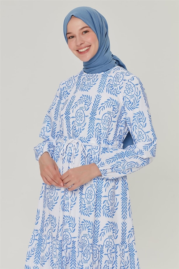 Armine Elbise 21YD8304 Mavi