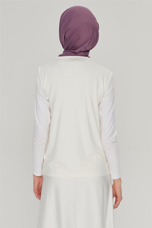 Armine Kısa Kol Badi 21YD9037 Ekru