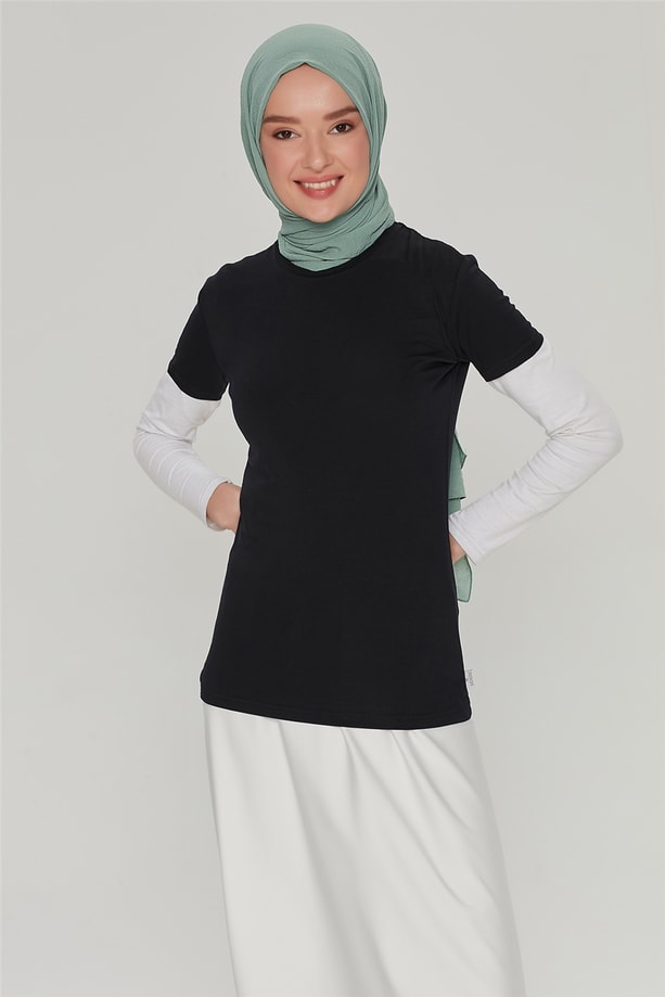 Armine Kısa Kol Badi 21YD9037 Siyah