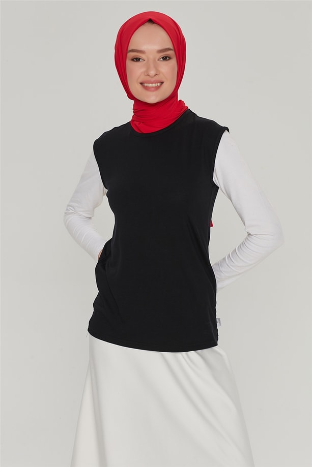 Armine Sıfır Kol Badi 21YD9038 Siyah