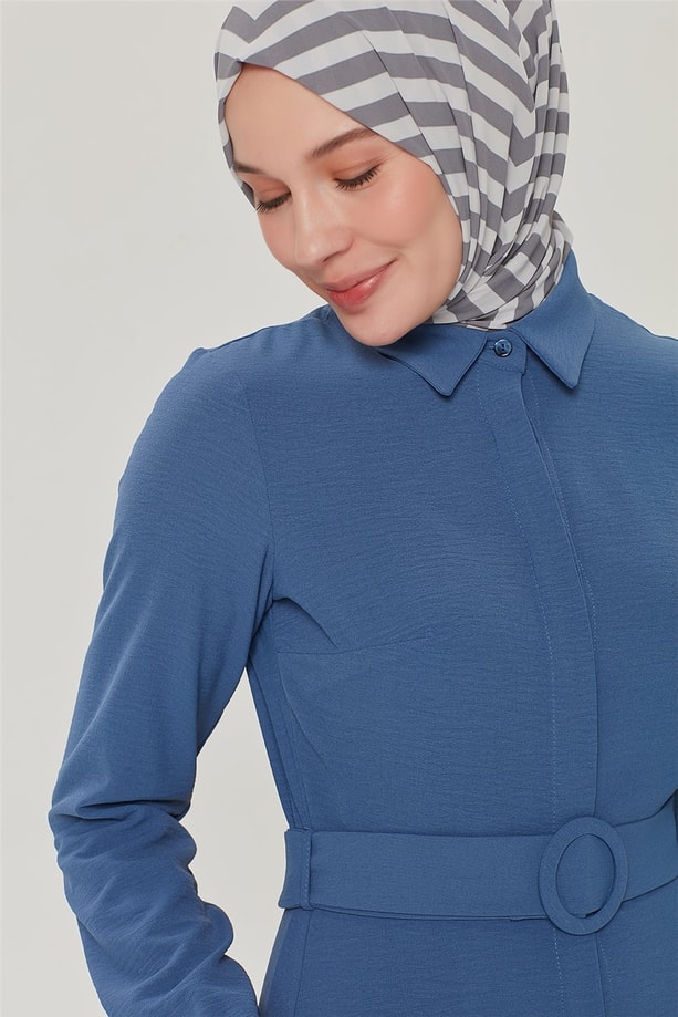 Armine Gömlek Yaka Elbise 21Y9234 İndigo