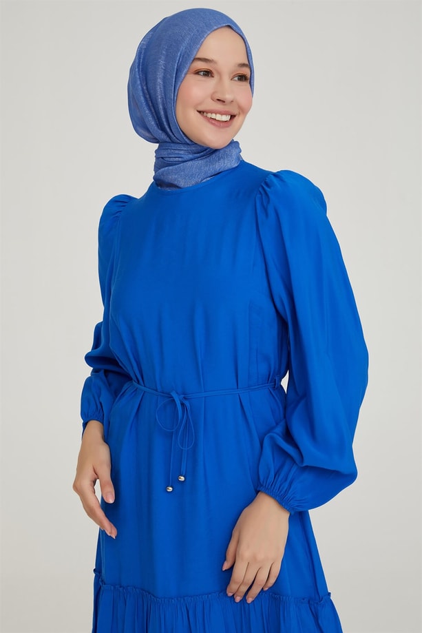 Armine Etek ucu Katlı Elbise 21Y9257 Saks