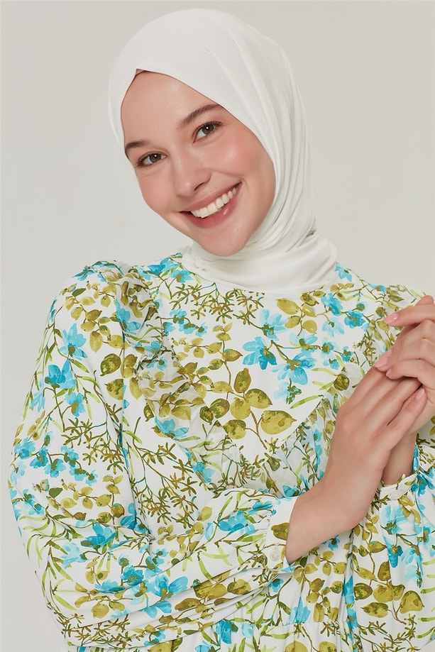Armine Yakası Fırfır Detaylı Elbise 21Y9263 Aqua