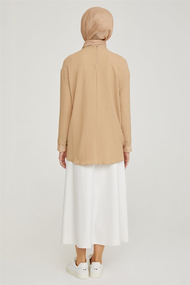Armine Asimetrik Kesim Bluz 21YH303 Camel