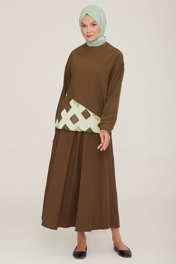 Armine Verev Etek 22K1314 Haki