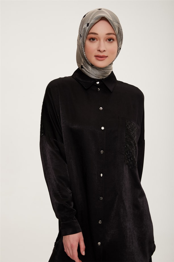 Armine Gömlek 22KD1513 Siyah