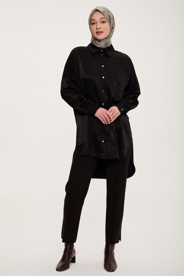 Armine Gömlek 22KD1513 Siyah