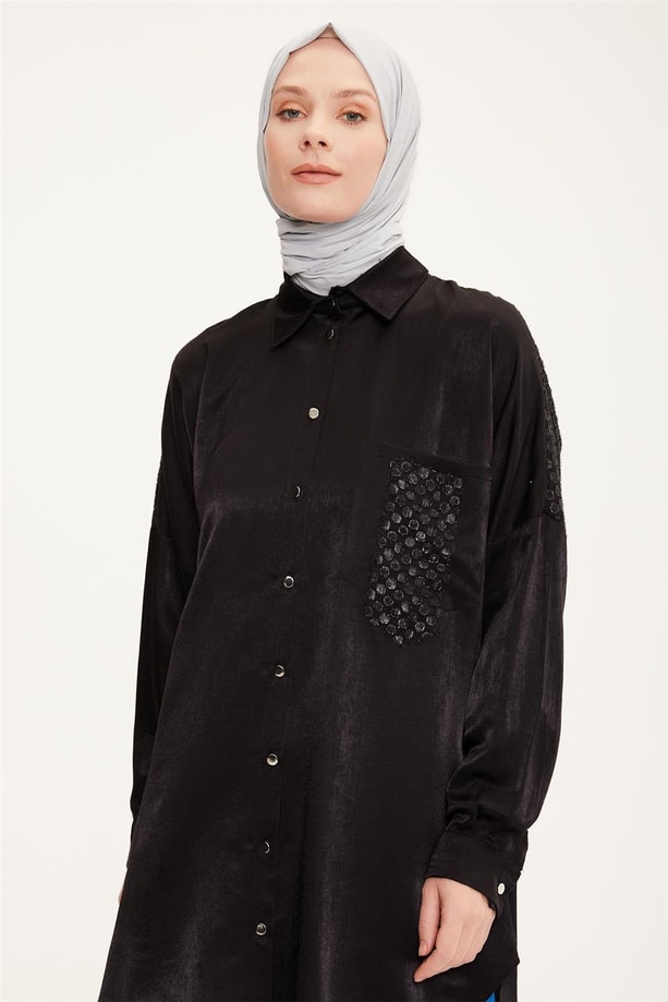 Armine Gömlek 22KD1513 Siyah