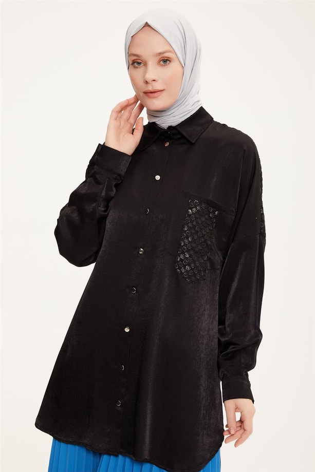 Armine Gömlek 22KD1513 Siyah