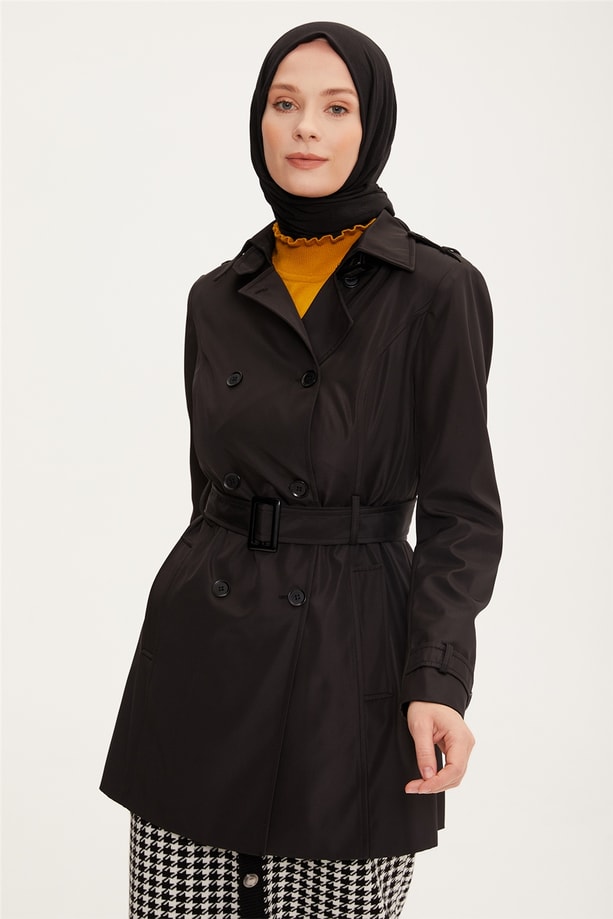 Armine Trençkot 22KD1801 Siyah