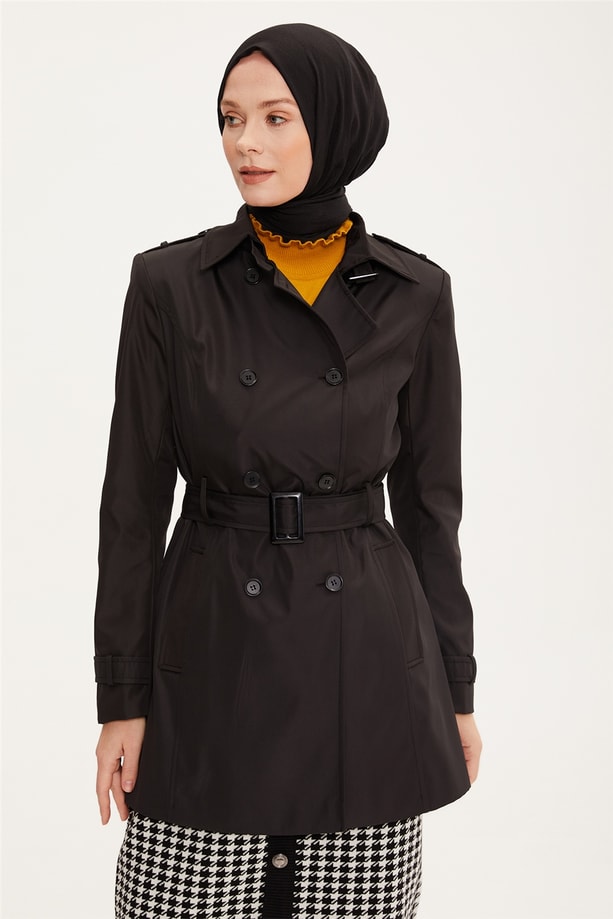 Armine Trençkot 22KD1801 Siyah