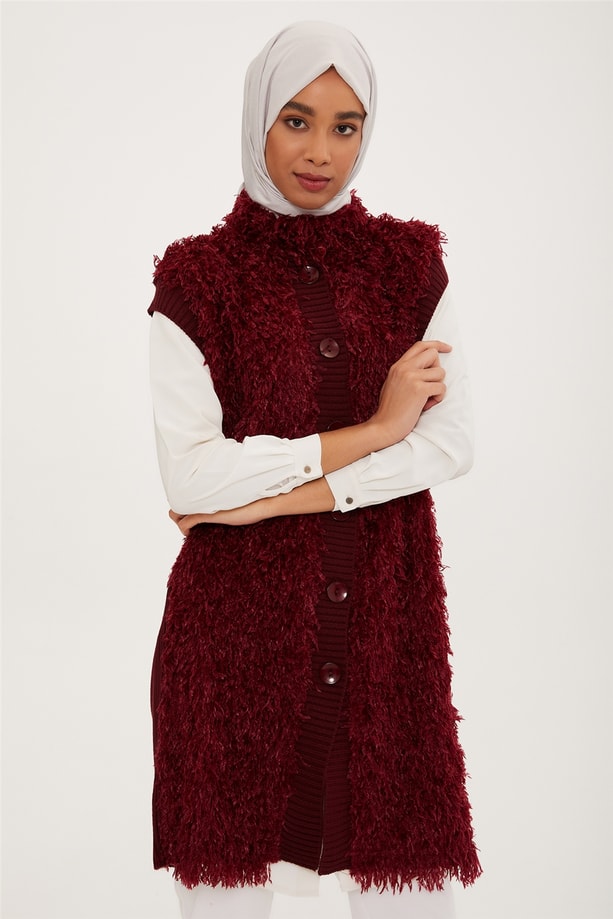 Armine Yelek 22KD2026 Bordo