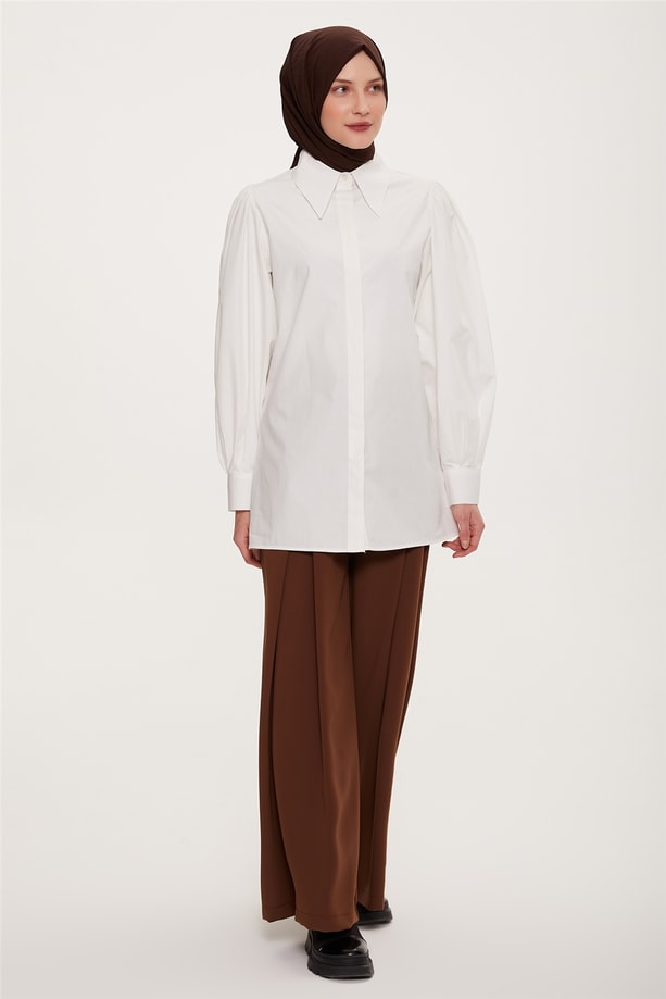 Armine Önü Pilikaşeli Pantolon 22K2313 Toprak