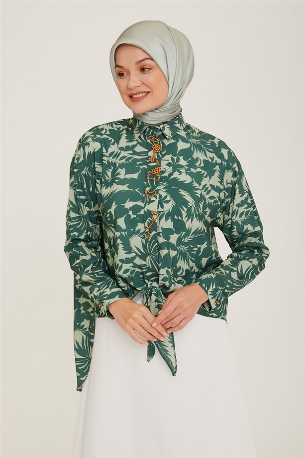 Armine Gömlek 22K3127 Çam Yeşili
