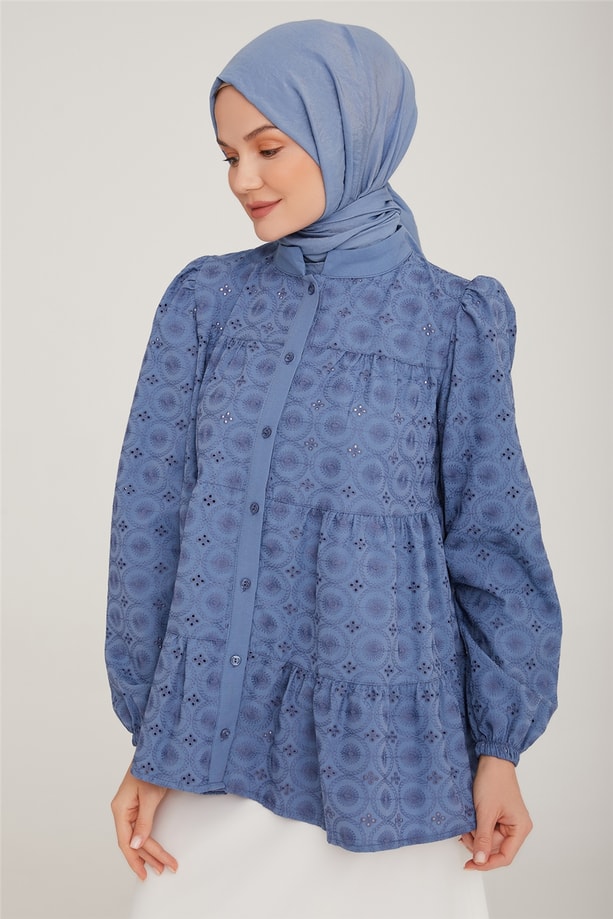 Armine Brode Gömlek 22K3137 İndigo