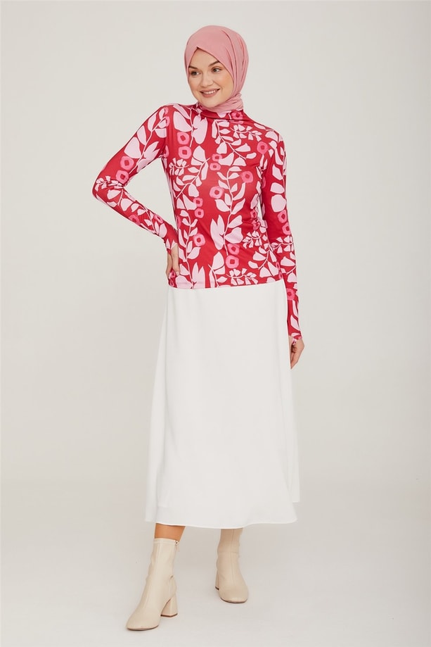 Armine Desenli İç Bady 22K3206 Kırmızı