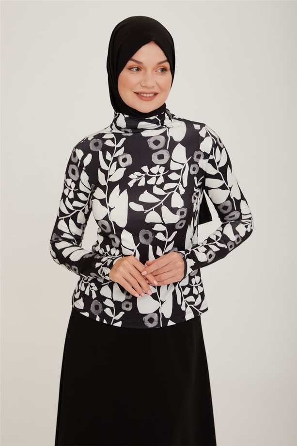 Armine Desenli İç Bady 22K3206 Siyah