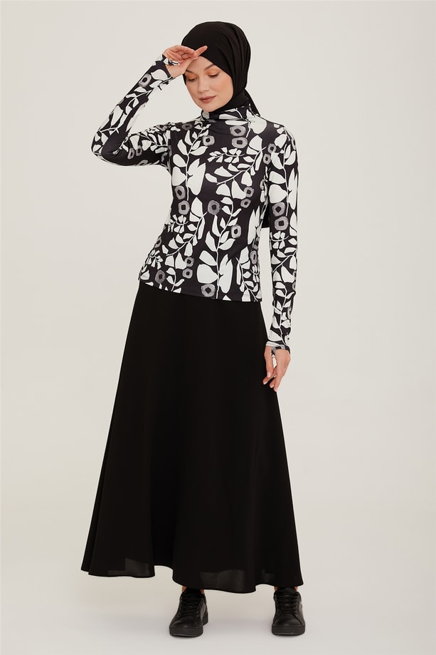 Armine Desenli İç Bady 22K3206 Siyah