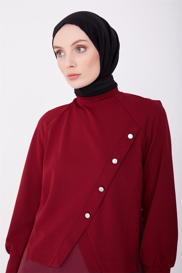 Armine Asimetrik Bluz Tunik22K3212 Bordo