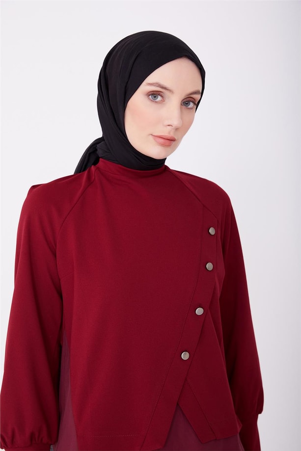 Armine Asimetrik Bluz Tunik22K3212 Bordo