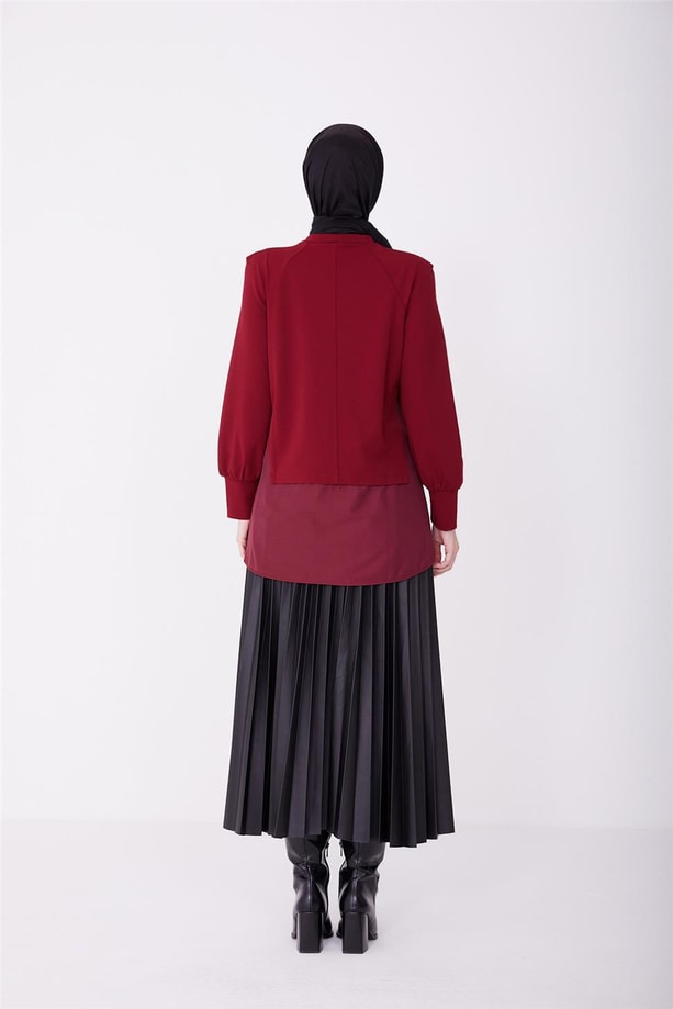 Armine Asimetrik Bluz Tunik22K3212 Bordo