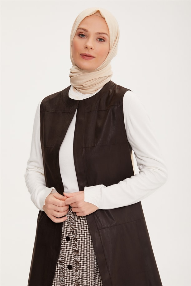 Armine Yelek 22KD3304 Kahverengi