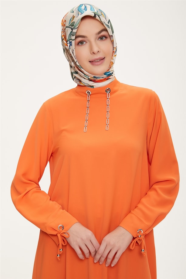 Armine Zincir Aksesuarlı Şık Tunik 22K4103 Oranj