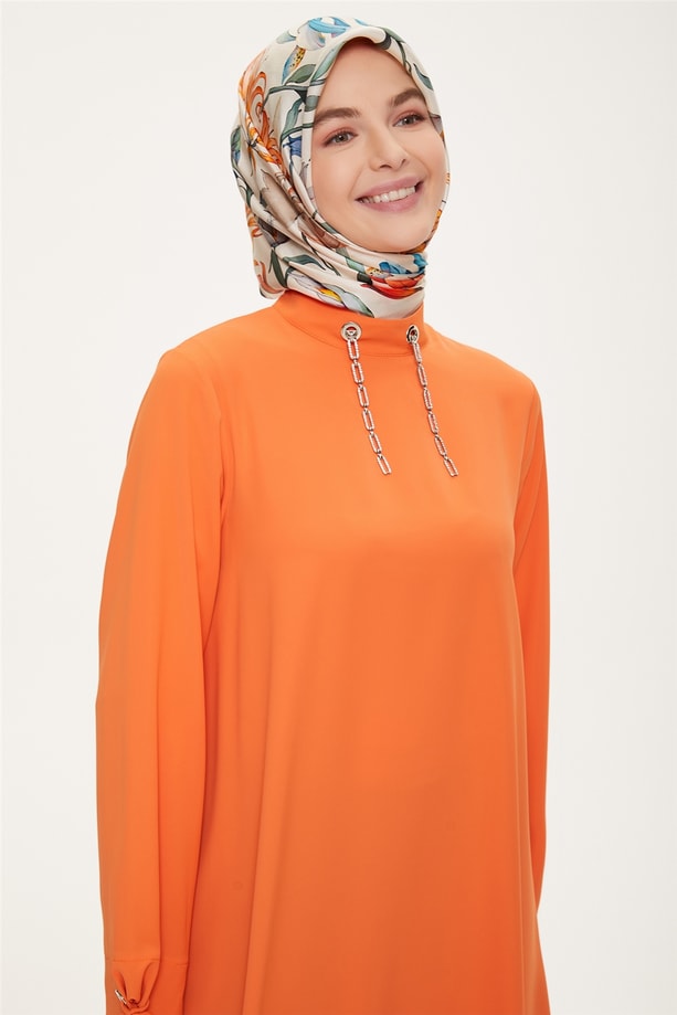 Armine Zincir Aksesuarlı Şık Tunik 22K4103 Oranj