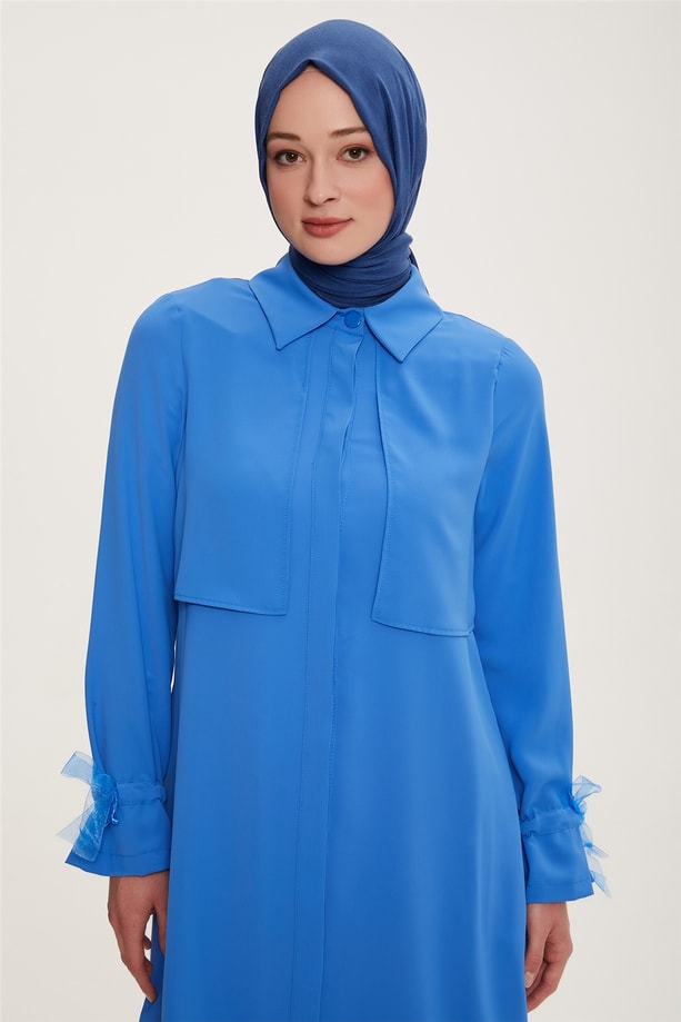Armine Önü Aller PArçalı Uzun Tunik 22K4106 Kobalt