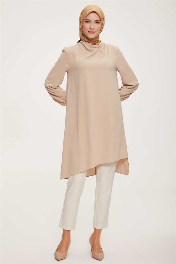 Armine İnci İğneli Tunik 22K4108 Bej