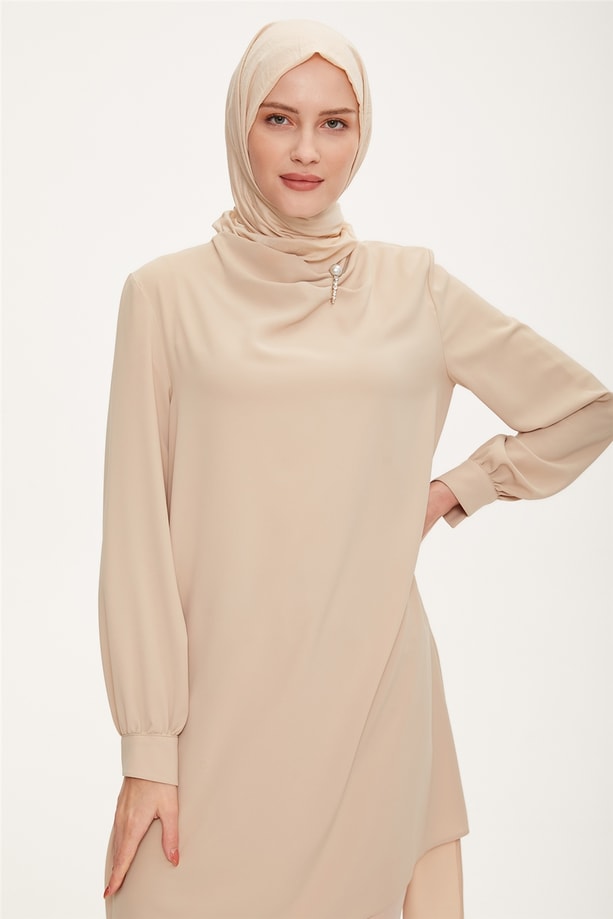 Armine İnci İğneli Tunik 22K4108 Bej