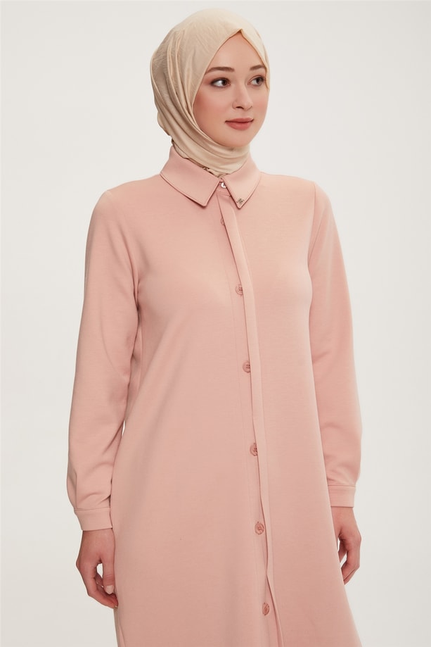 Armine Patı Yarım Görünümlü Tunik 22K4134 Gül