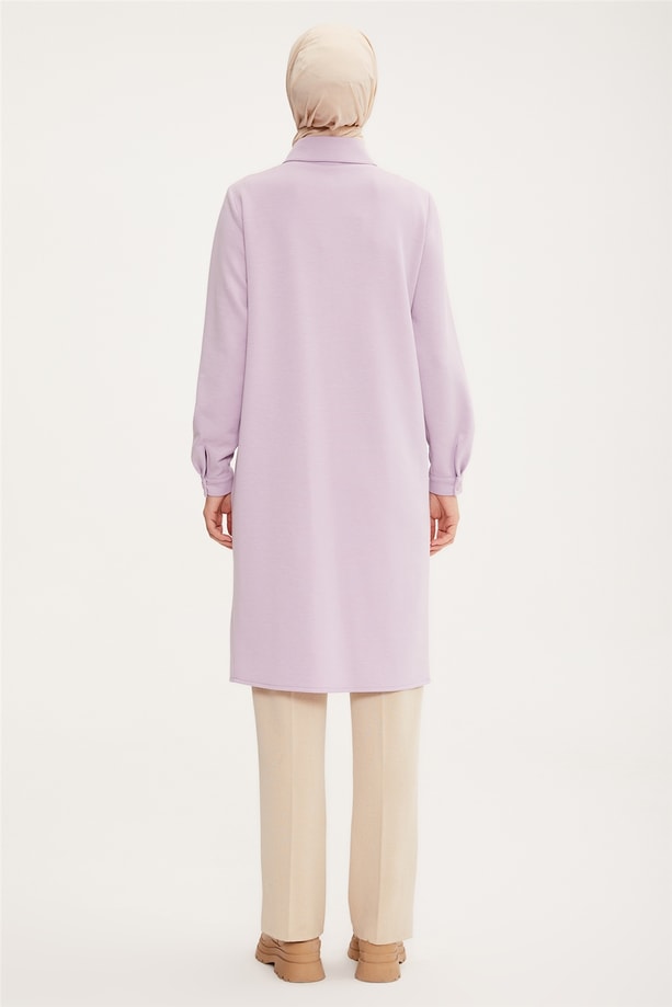 Armine Patı Yarım Görünümlü Tunik 22K4134 Lila