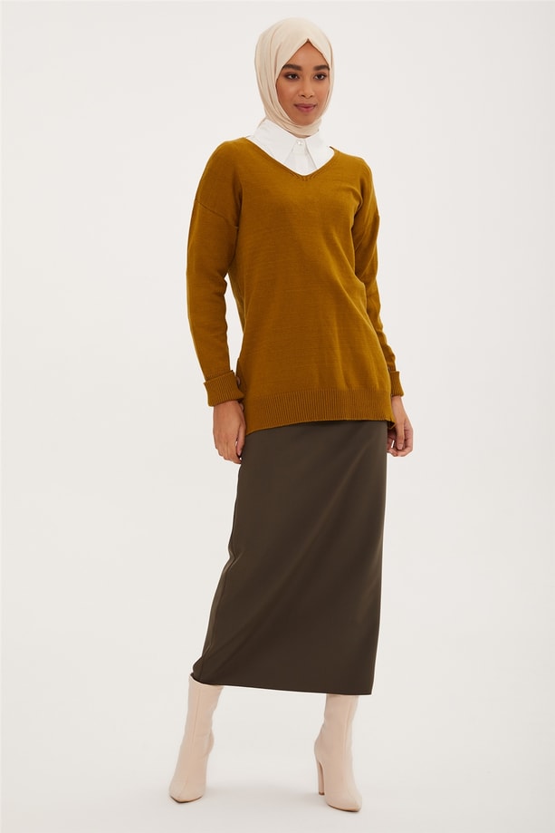 Armine Tunik 22KD4219 Zeytinyağı