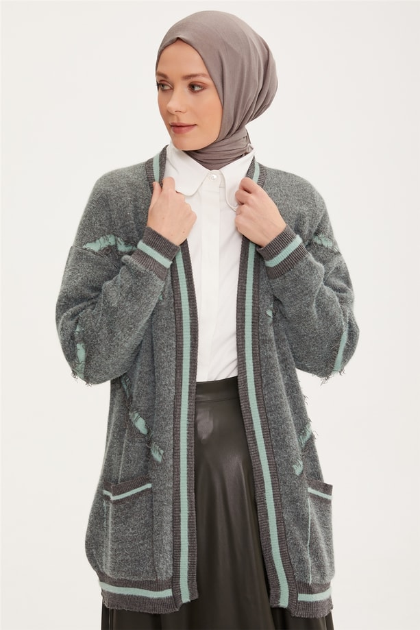 Armine Hırka 22KD4234 Gri