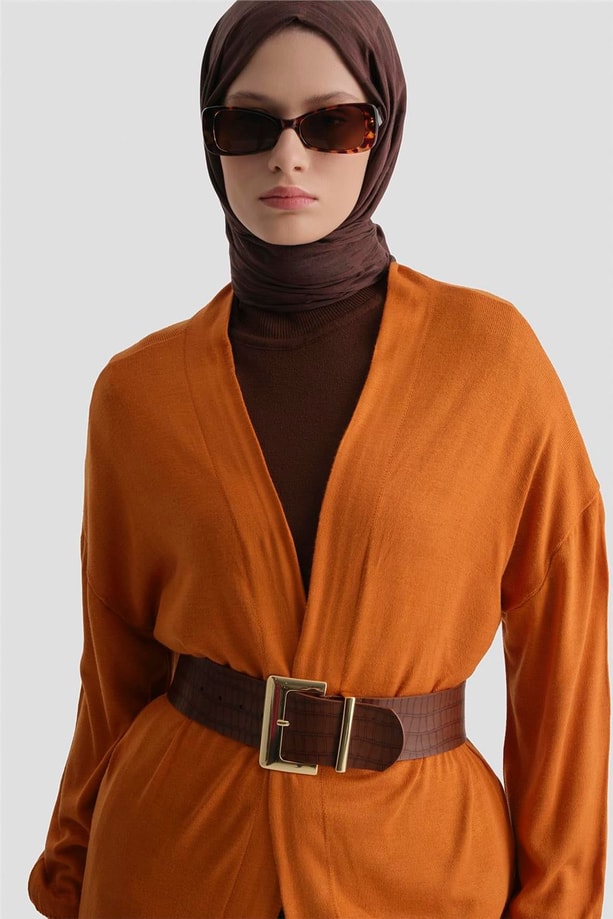 Armine Hırka 22Kd4245 Yanık Oranj