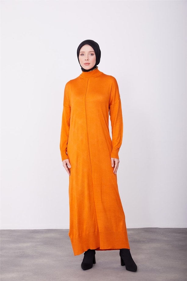 Armine Elbise 22Kd4248 Yanık Oranj